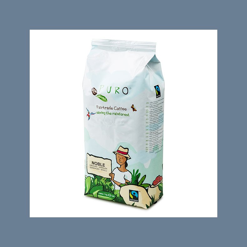 1 kasse KAFFE PURO FAIRTRADE ORGANIC FORMALET 1kg x 9 kg.