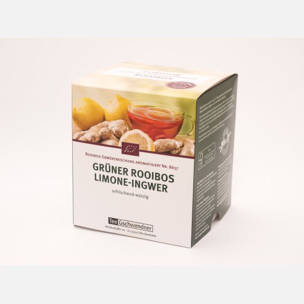 Gr�ner rooibos Limone Ingwer �kologisk te pyramideposer 15 x 2 gr. 