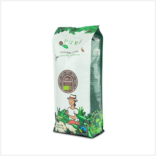 Puro Organic Dark Roast m�rkristet Kaffeb�nner 1 kg