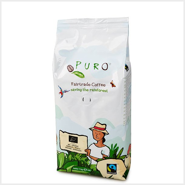 1 kasse KAFFE PURO FAIRTRADE ORGANIC FORMALET 1kg x 9 kg.